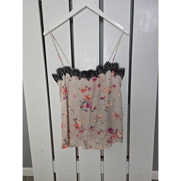 Zara Tops - Zara Women Dainty Camisole Tank Top Pink Floral Eyelash Lace Trim Small Feminine